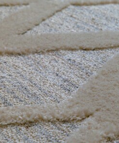 Tappeto stile scandinavo - Fjord Dvale Crema/Grigio - close up, thumbnail