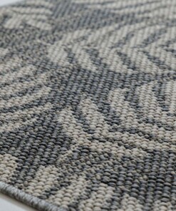 Tappeto da esterno quadrato Foglie di palma - Sunny Grigio scuro - close up, thumbnail