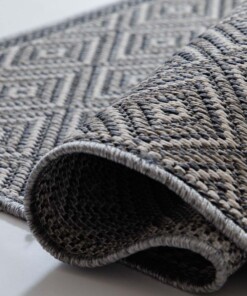 Tappeto a rombi da esterno quadrato - Sunny Gem Grigio - close up