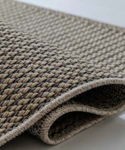 Tappeto a rombi da esterno quadrato effetto juta - Sunny Beige - close up, thumbnail