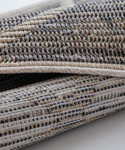 Tappeto a rombi da esterno quadrato - Sunny Beige - close up, thumbnail