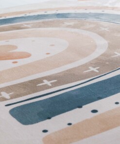 Tappeto per bambini lavabile - Fluffito Cuori Multicolore - close up