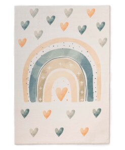 Tappeto per bambini lavabile - Fluffito Cuori Multicolore - overzicht