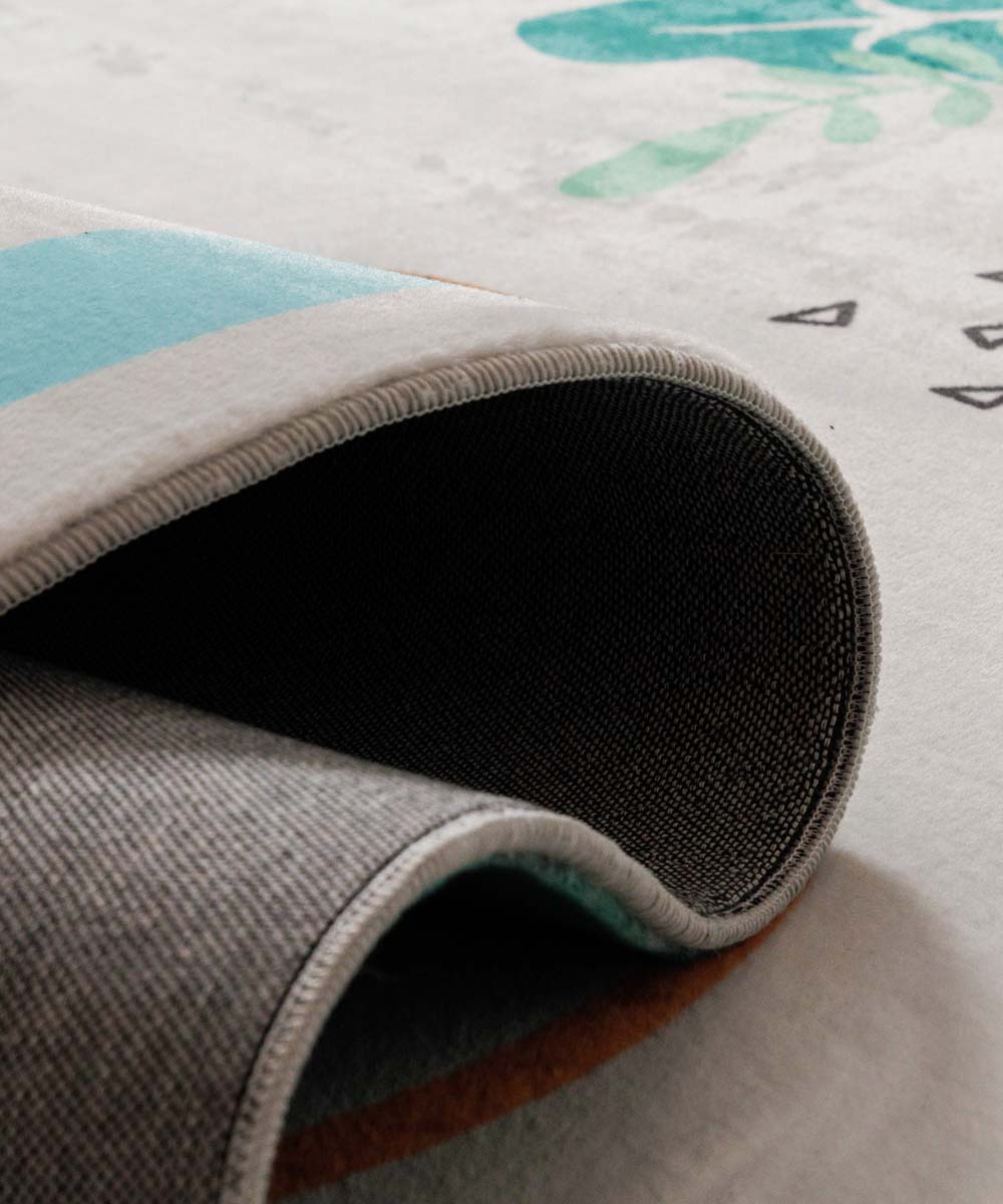 Tappeto per bambini lavabile - Fluffito Giungla Multicolore - close up Tappeto per bambini lavabile - Fluffito Giungla Multicolore - close up