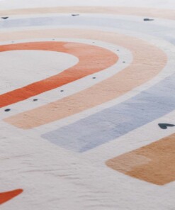 Tappeto per bambini lavabile - Fluffito Arcobaleno Multicolore - close up