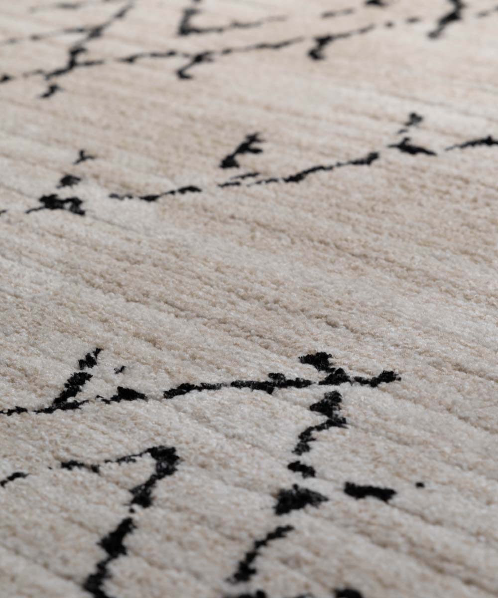 Tappeto berbero Beni Ouarain Sufian - Crema/Nero - close up Tappeto berbero Beni Ouarain Sufian - Crema/Nero - close up