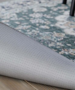 Tappeto da esterno vintage ovale - Valenca Nova verde scuro - close up, thumbnail