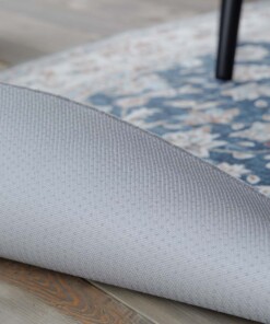 Tappeto da esterno vintage ovale - Valenca Nova oro/blu - close up, thumbnail