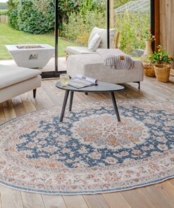 Tappeto da esterno vintage ovale - Valenca Nova oro/blu - sfeer