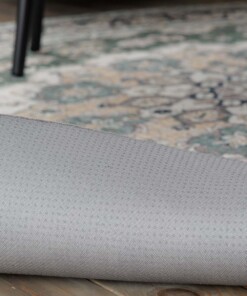 Tappeto da esterno rotondo vintage - Valenca Nova verde scuro - close up, thumbnail