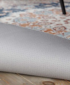 Tappeto da esterno rotondo vintage - Valenca Nova oro/blu - close up, thumbnail