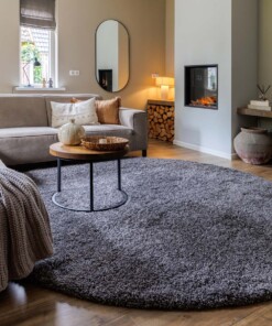 Tappeto rotondo a pelo lungo Shaggy Grand - Grigio scuro - sfeer Tappeto rotondo a pelo lungo Shaggy Grand - Grigio scuro - sfeer