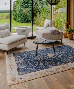 Tappeto da esterno vintage - Valenca Sera blu scuro - sfeer