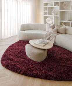 Tappeto organico shaggy - Sveve Pebble bordeaux - sfeer, thumbnail
