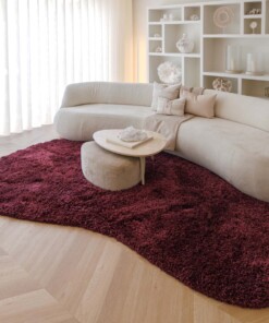 Tappeto organico shaggy - Sveve bordeaux - sfeer, thumbnail