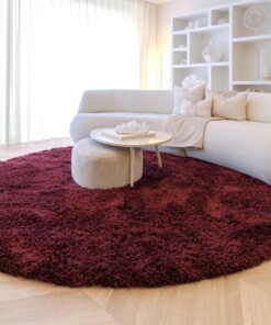 Tappeto rotondo shaggy - Sveve bordeaux - sfeer