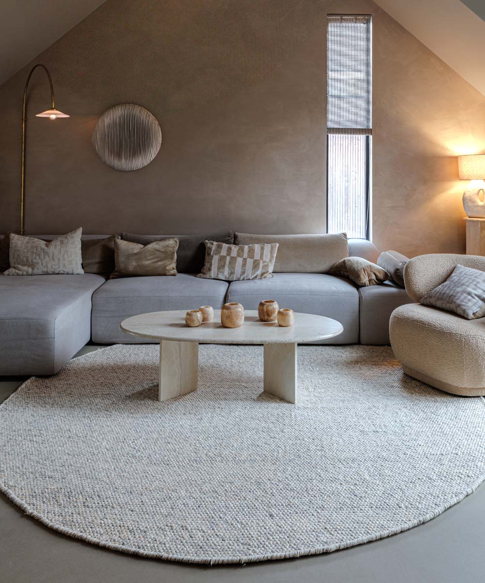 Tappeto rotondo in lana - Silvull beige - sfeer Tappeto rotondo in lana - Silvull beige - sfeer