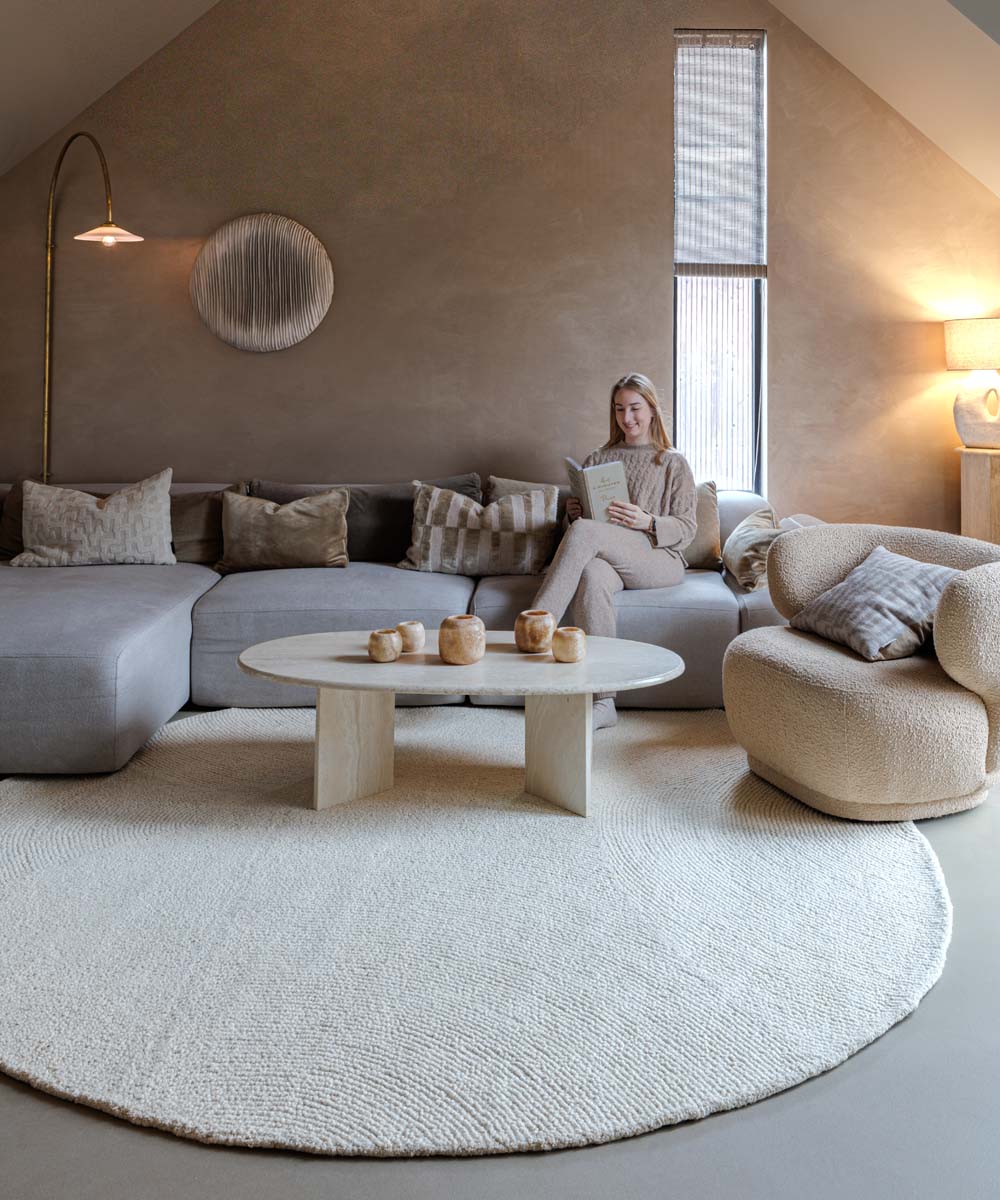 Tappeto rotondo in lana - Tvist avorio - sfeer Tappeto rotondo in lana - Tvist avorio - sfeer