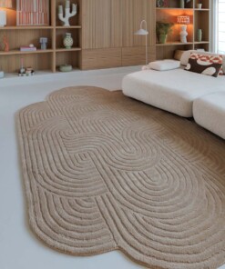Tappeto design organico - Balans beige - sfeer