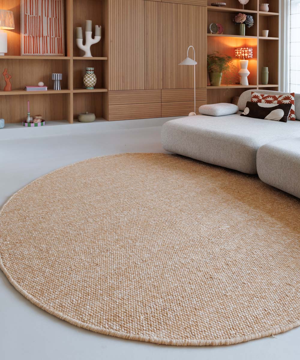 Tappeto rotondo in lana - Silvull cognac - sfeer Tappeto rotondo in lana - Silvull cognac - sfeer