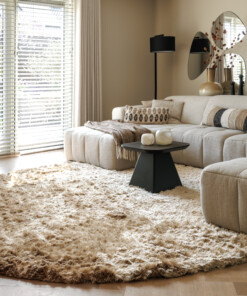 Tappeto rotondo in velluto - Auréa beige - sfeer