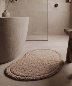 Tappeto da bagno organico - Lunja Pebble beige - sfeer
