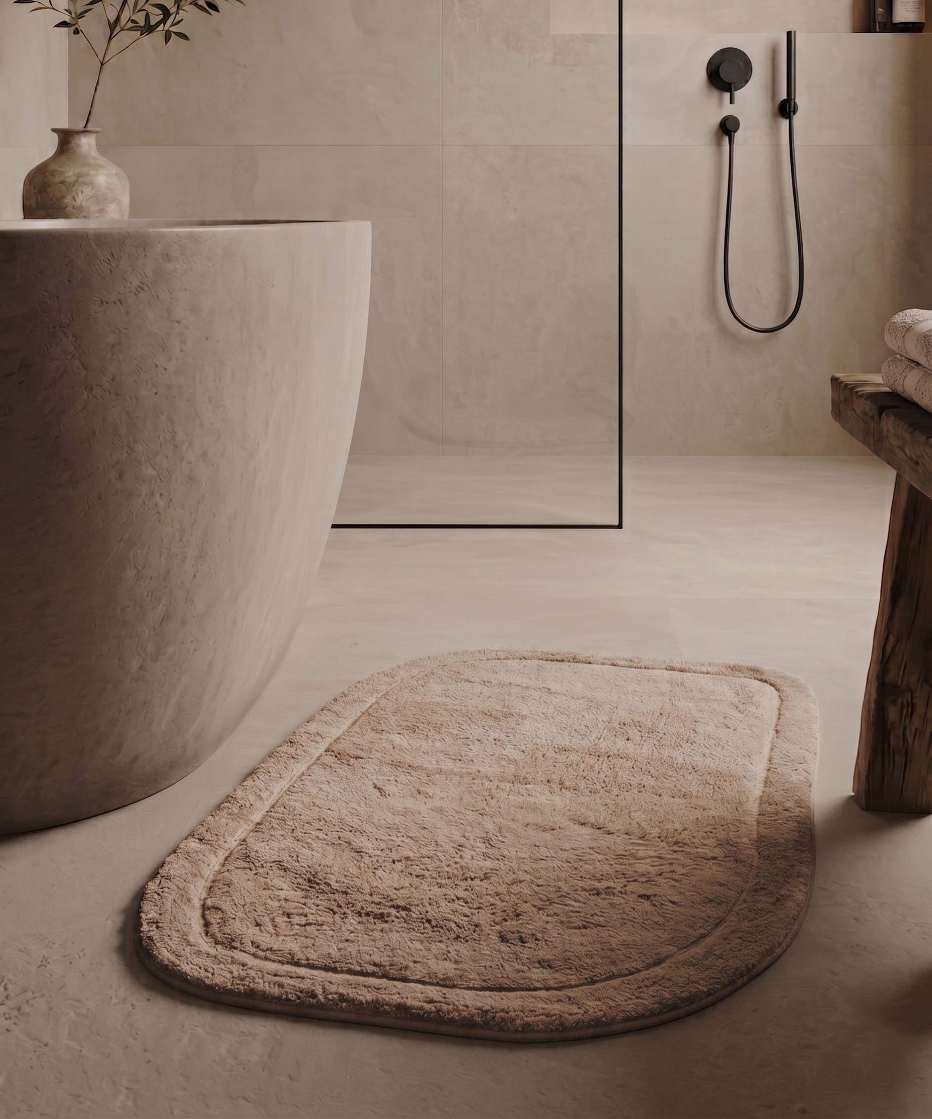 Tappeto da bagno organico - Lunja beige - sfeer Tappeto da bagno organico - Lunja beige - sfeer