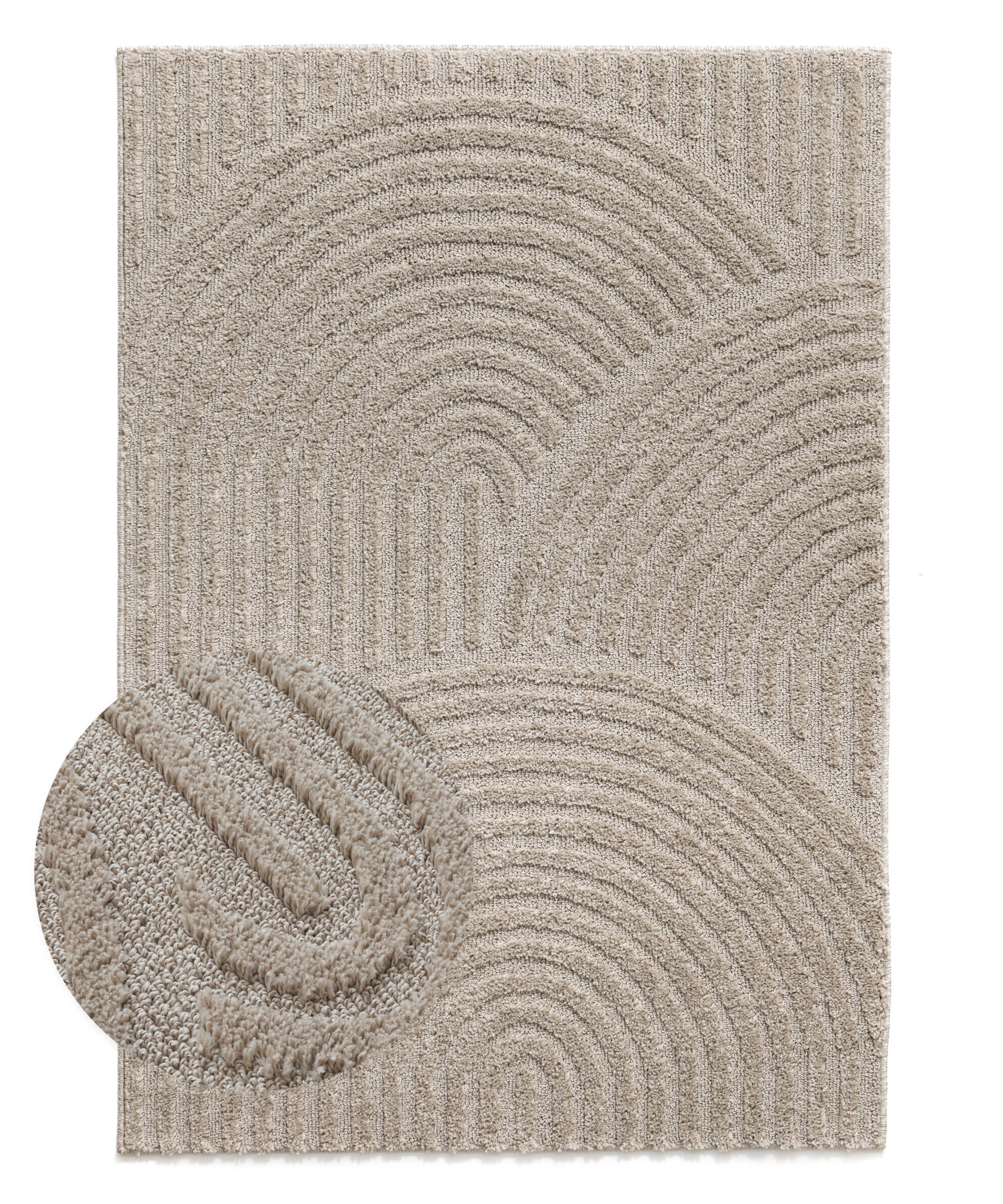Tappeto stile scandinavo - Arc Curve Beige - overzicht Tappeto stile scandinavo - Arc Curve Beige - overzicht
