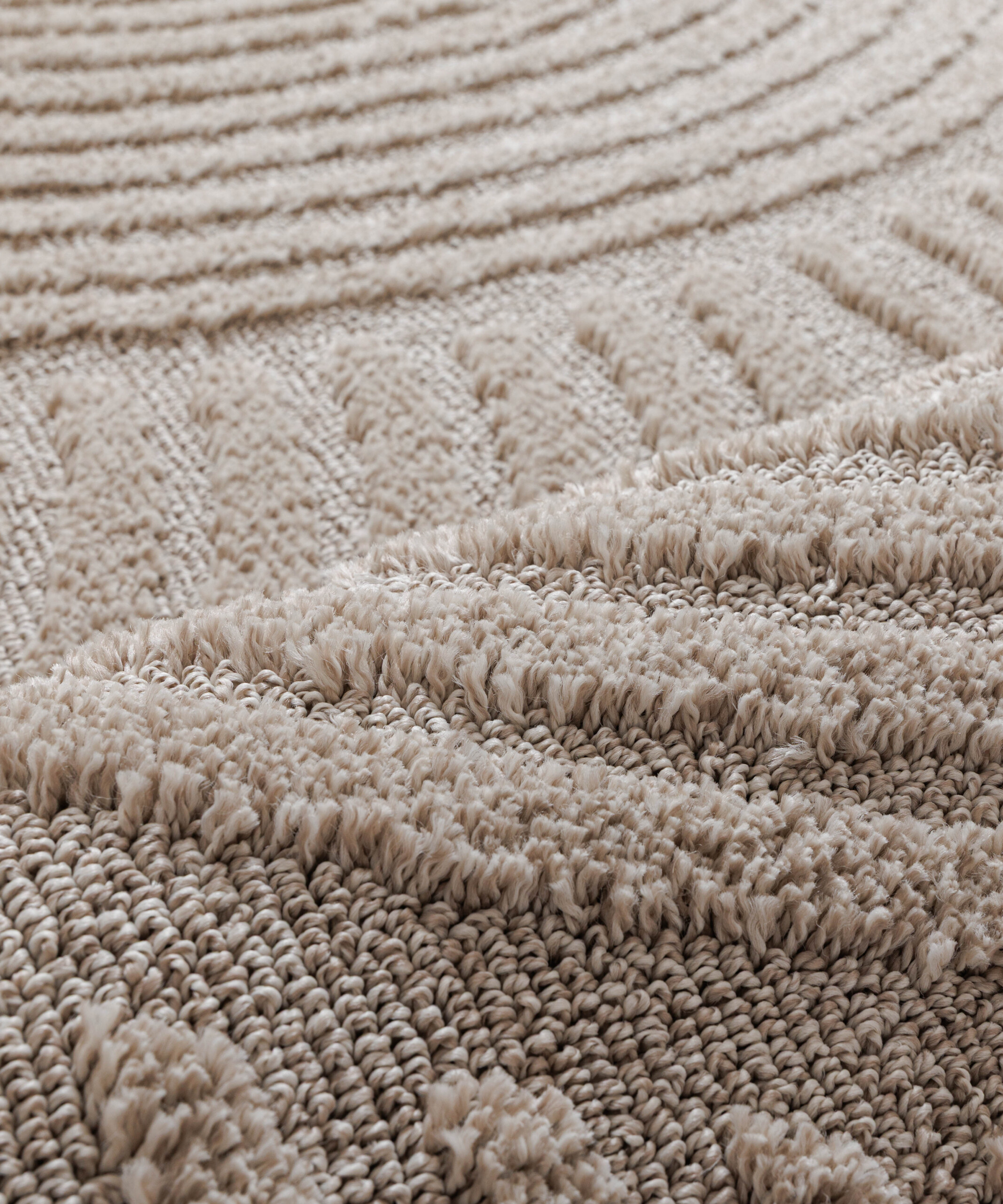 Tappeto stile scandinavo - Arc Curve Beige - close up Tappeto stile scandinavo - Arc Curve Beige - close up