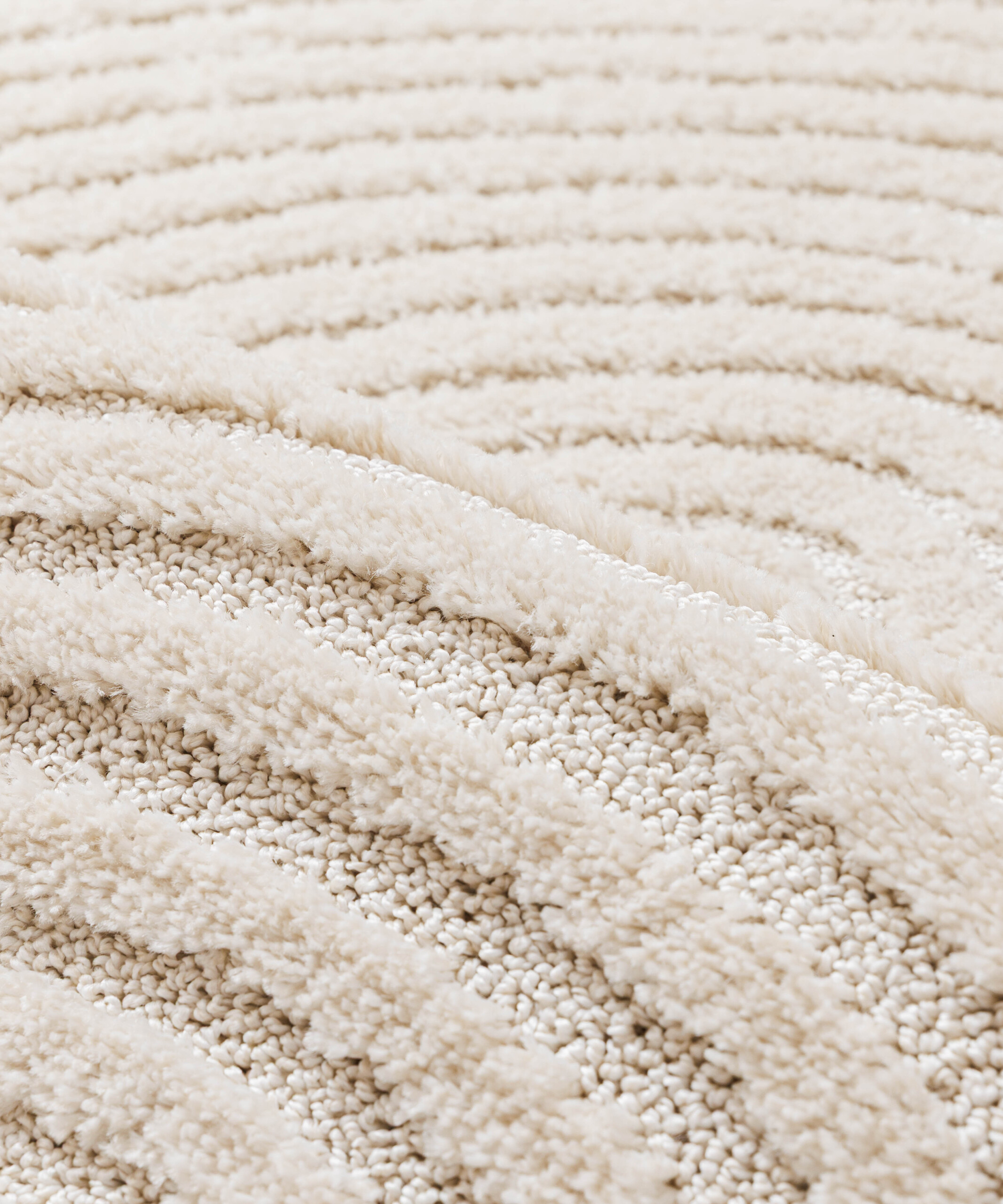 Tappeto stile scandinavo - Arc Curve Crema - close up Tappeto stile scandinavo - Arc Curve Crema - close up