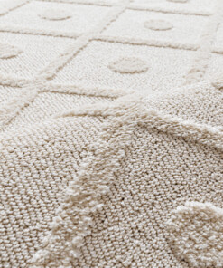 Tappeto stile scandinavo - Arc Diamond Crema - close up, thumbnail Tappeto stile scandinavo - Arc Diamond Crema - close up, thumbnail