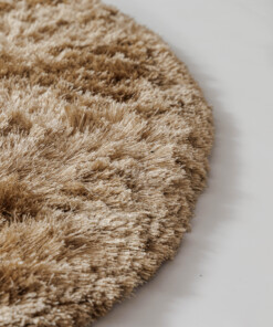 Tappeto rotondo in velluto - Auréa beige - close up, thumbnail Tappeto rotondo in velluto - Auréa beige - close up, thumbnail