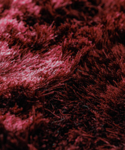 Tappeto rotondo in velluto - Auréa bordeaux - close up, thumbnail