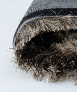 Tappeto in velluto - Auréa tortora - close up, thumbnail
