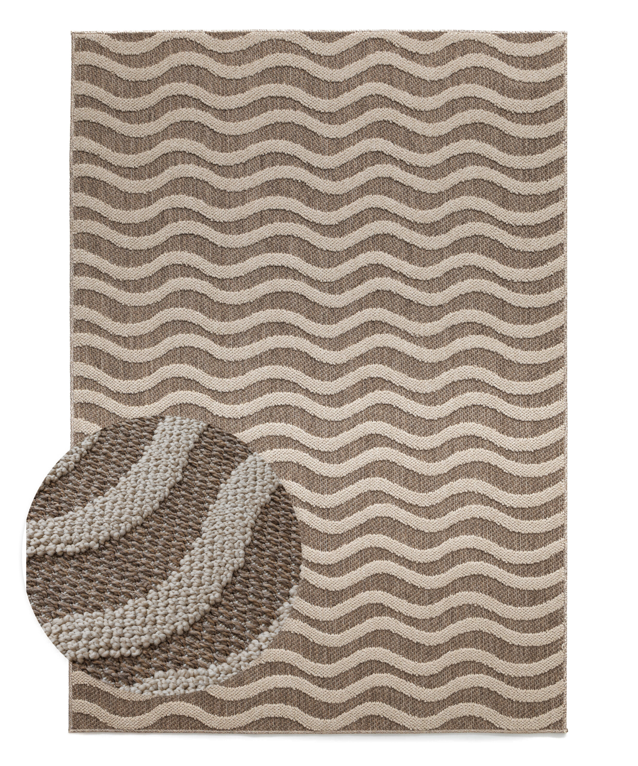 Tappeto da esterno - Dunor Ripple marrone/beige - overzicht Tappeto da esterno - Dunor Ripple marrone/beige - overzicht