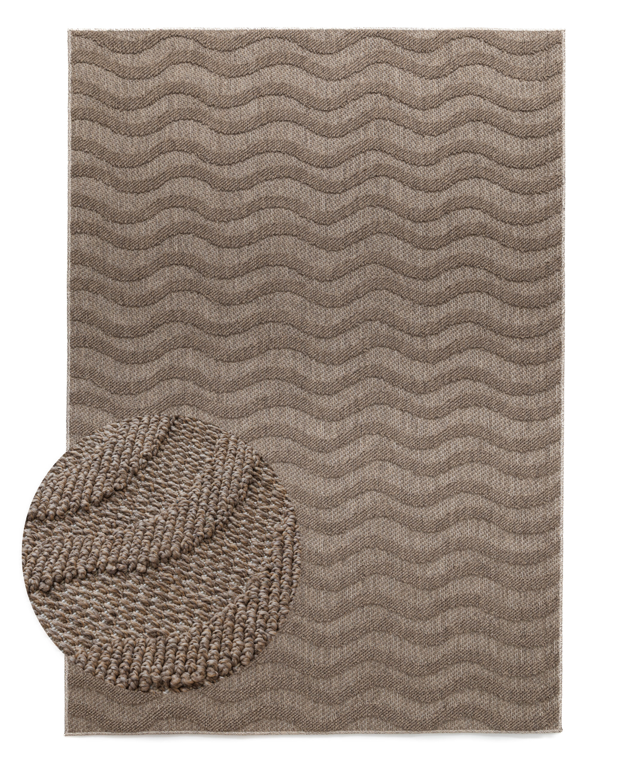 Tappeto da esterno - Dunor Ripple marrone - overzicht Tappeto da esterno - Dunor Ripple marrone - overzicht