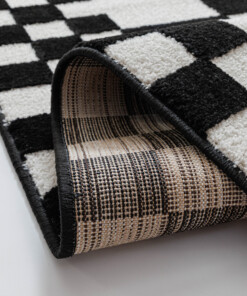 Tappeto a scacchi - Nivo Maeve bianco/nero - close up, thumbnail Tappeto a scacchi - Nivo Maeve bianco/nero - close up, thumbnail