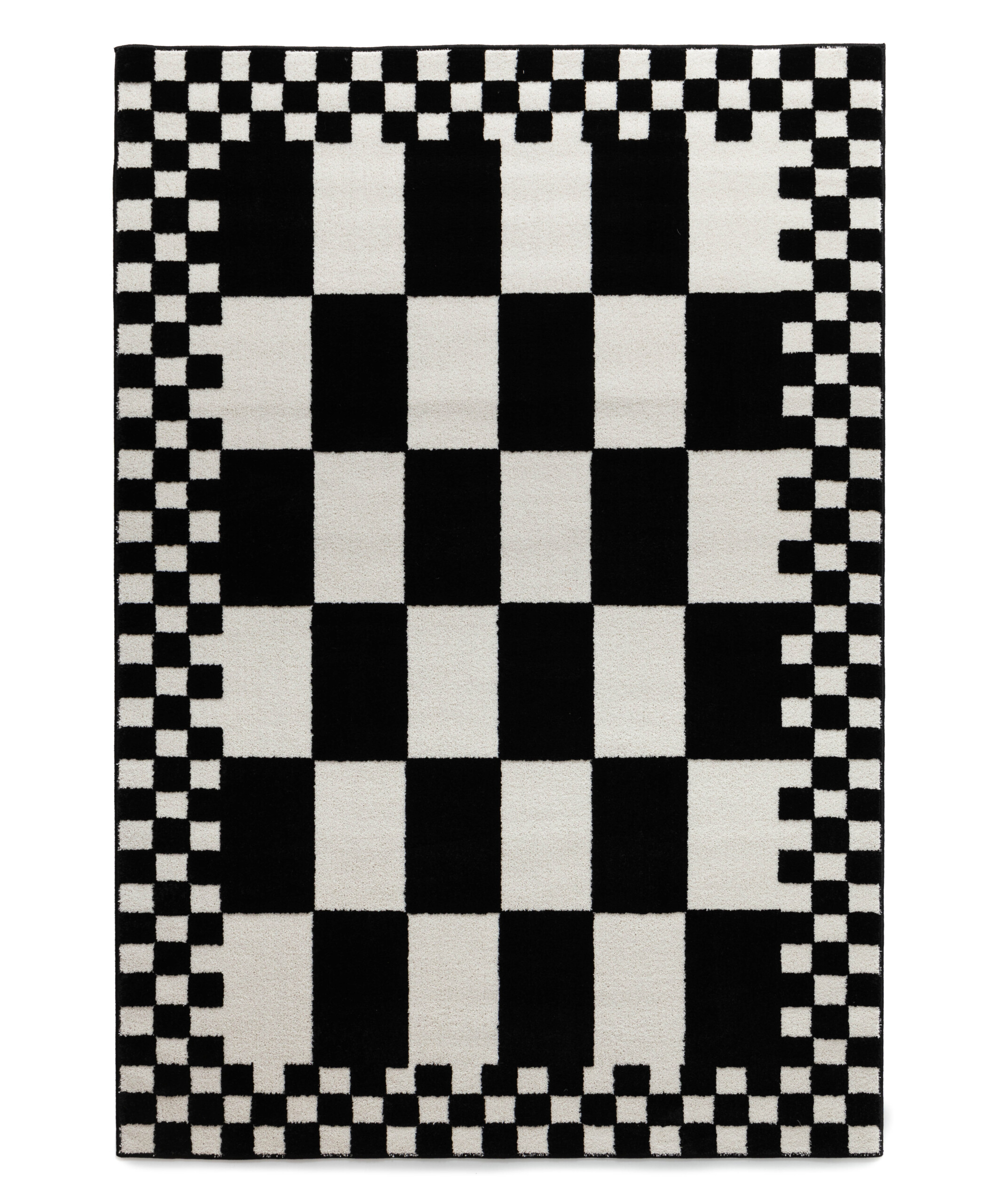 Tappeto a scacchi - Nivo Maeve bianco/nero - overzicht Tappeto a scacchi - Nivo Maeve bianco/nero - overzicht