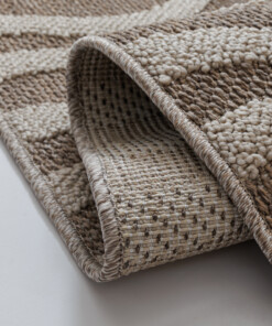 Tappeto da esterno - Dunor Ripple marrone/beige - close up