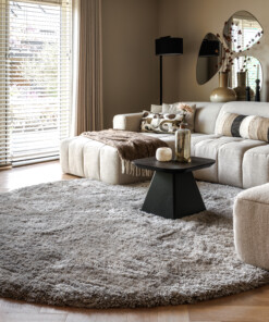 Tappeto rotondo Shaggy - Meadow Grigio - sfeer