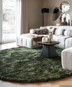 Tappeto rotondo Shaggy - Meadow Verde Oliva - sfeer