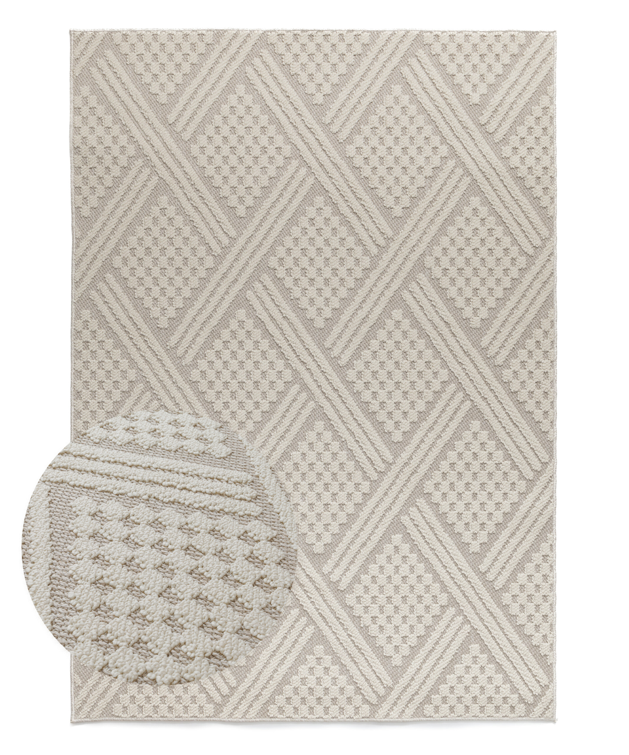 Tappeto juta esterno - Dunor Vex naturale/bianco - overzicht Tappeto juta esterno - Dunor Vex naturale/bianco - overzicht
