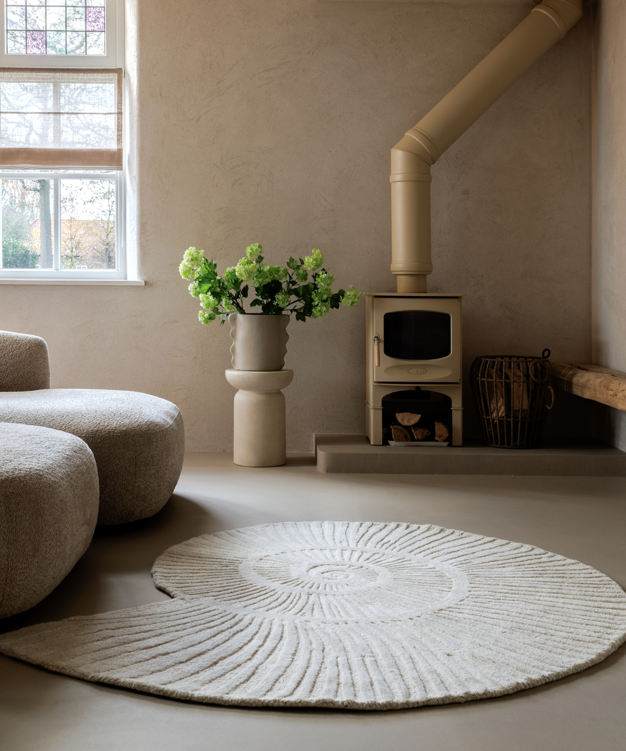 Tappeto design forma organica - Balans Shell avorio - sfeer Tappeto design forma organica - Balans Shell avorio - sfeer
