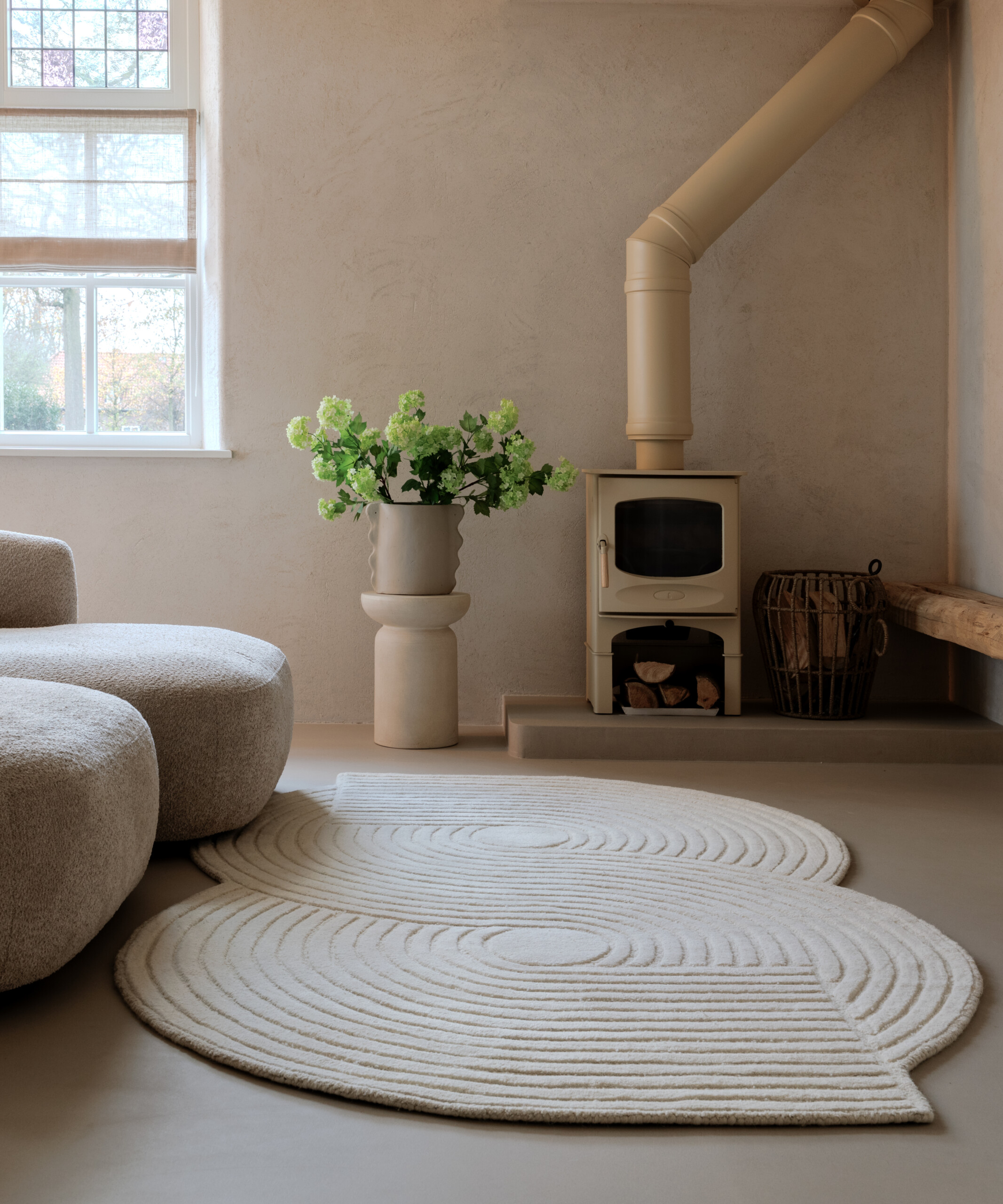 Tappeto design forma organica - Balans Infinity avorio - sfeer Tappeto design forma organica - Balans Infinity avorio - sfeer