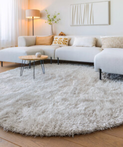 Tappeto rotondo a pelo lungo - Posh Velours Grigio chiaro - sfeer