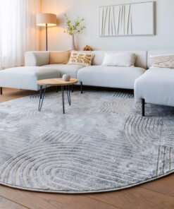 Tappeto stile scandinavo rotondo - Contour Bend Grigio - sfeer