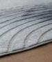 Tappeto stile scandinavo rotondo - Contour Curve Grigio - close up, thumbnail