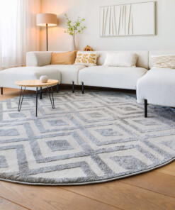 Tappeto stile scandinavo rotondo - Contour Diamond Grigio - sfeer