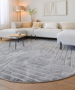 Tappeto stile scandinavo rotondo - Contour Edge Grigio - sfeer