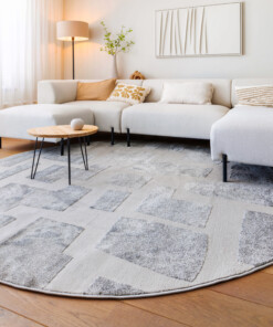 Tappeto stile scandinavo rotondo - Contour Stone Grigio - sfeer